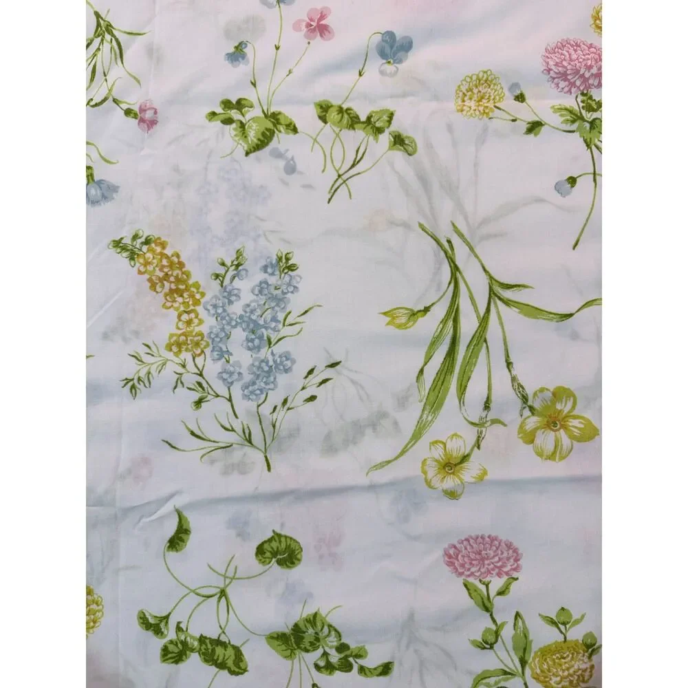 Vintage Wamsutta Wildflower Full Sheet Set Flat + Fitted Cottagecore Floral